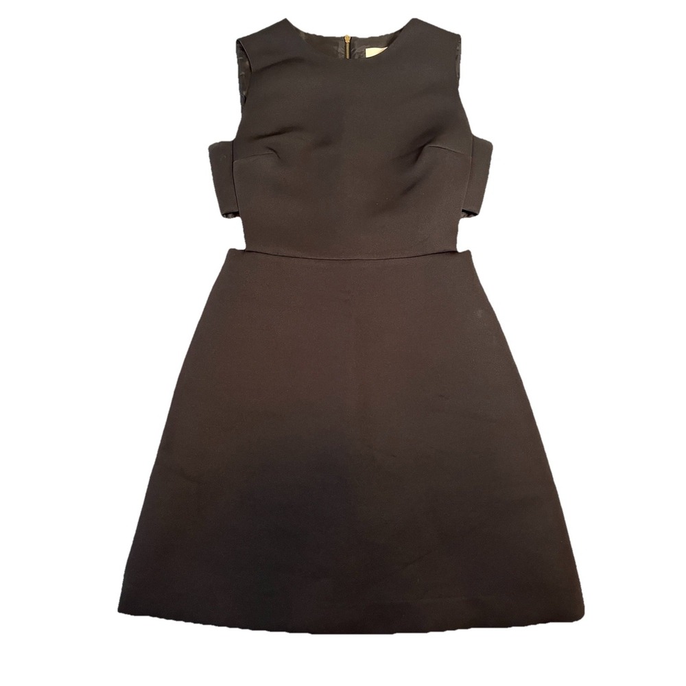 Kate Spade Scuba Cut Out A Line Sleeveless Black Dress Size 2 Edgy Rocker